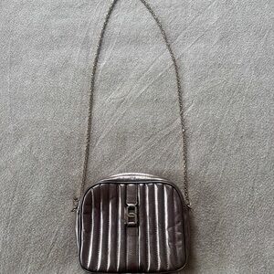 Vanessa Seward Quilted Metallic Gold Crossbody Bag